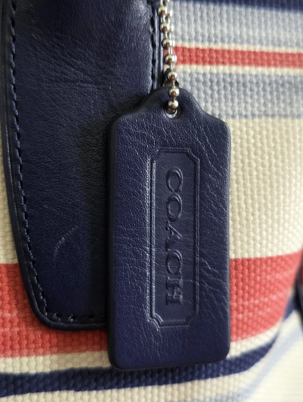 Coach Candace 22397 Legacy Stripe Canvas Leather Carryall Tote Bag Y2K